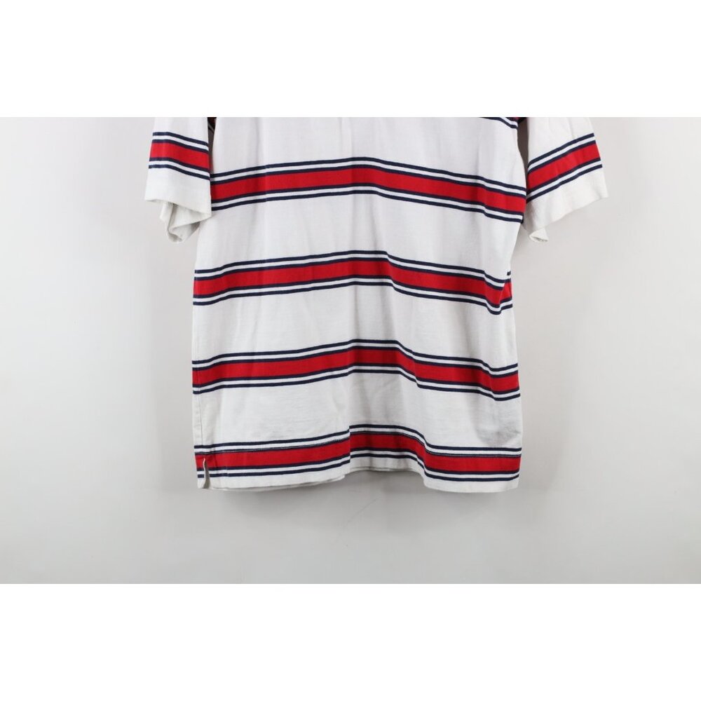 Vintage 90s Tommy Hilfiger Mens Medium Striped Color Block Rugby Polo Shirt - Picture 3 of 14